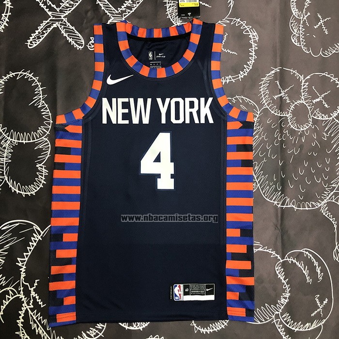 Camiseta New York Knicks Derrick Rose NO 4 Ciudad Edition 2019-20 Azul